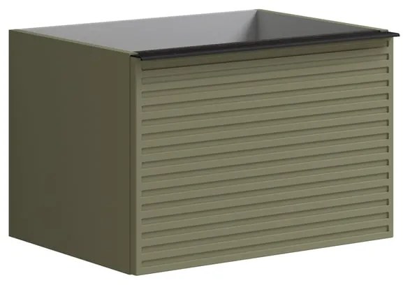 Mobile da bagno sotto lavabo Pixel stripes verde laccato opaco L 60 x H 40 x P 45.5 cm 2 cassetti, lavabo non incluso