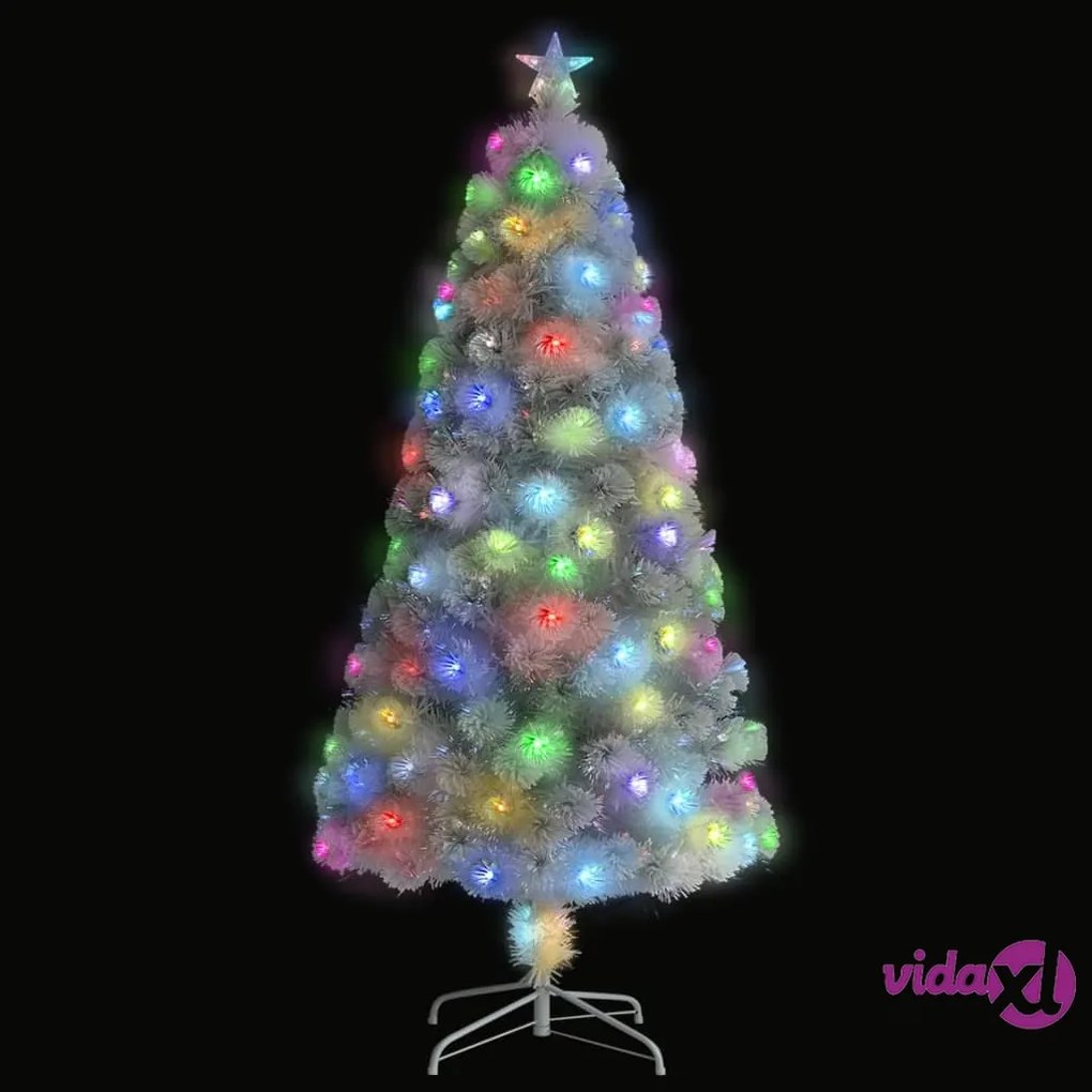 vidaXL Albero Natale Preilluminato Bianco 120 cm in Fibra Ottica