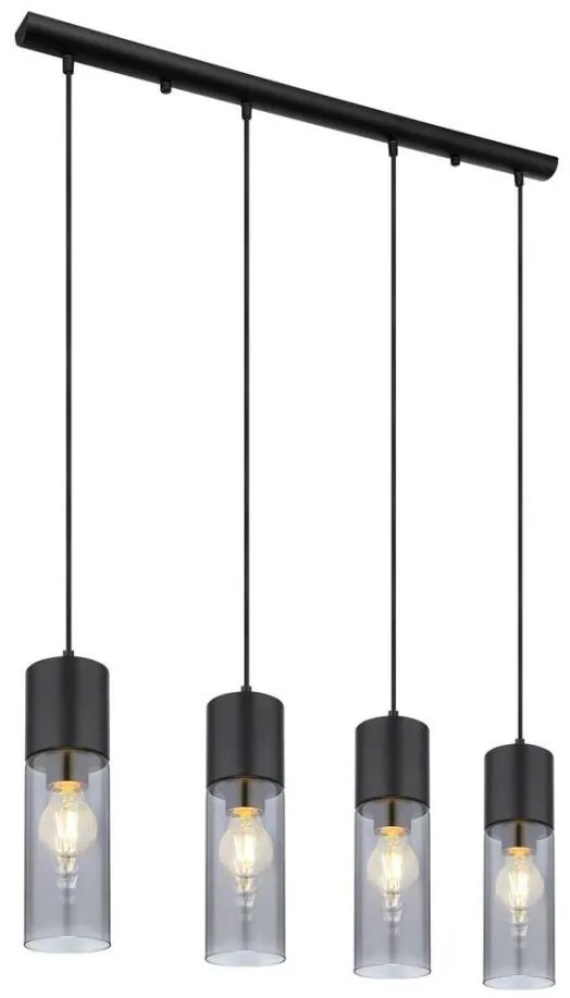 Globo 21000-4HB - Lampadario a sospensione con filo ANNIKA 4xE27/25W/230V nero