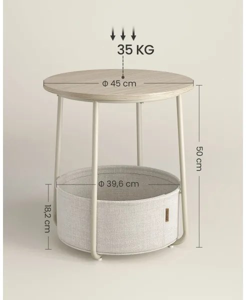 Tavolino d'appoggio NOIRA crema/bianco