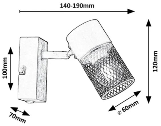 Rabalux 71151 - Faretto da parete METTA 1xE14/40W/230V quercia