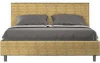 Letto matrimoniale contenitore imbottito 160x200 tessuto Aragona 3 giallo Adele