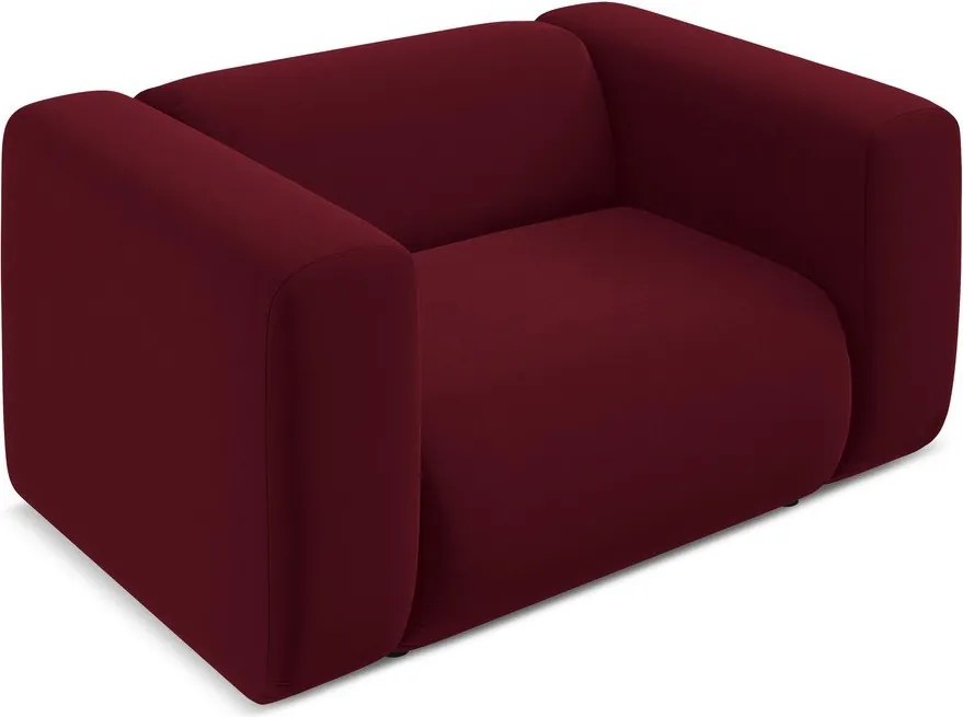 Poltrona burgundy con rivestimento in velluto Ekahi – Makamii
