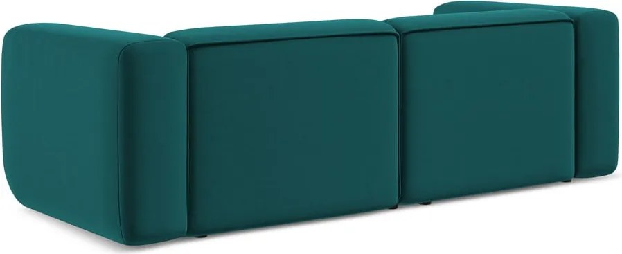 Divano turchese con rivestimento in velluto 228 cm Ekahi – Makamii