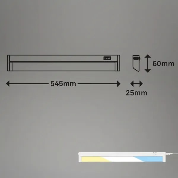 Brilo - Lampada sottopensile LED/6W/230V 2700/4000/6500K 54,5 cm bianco