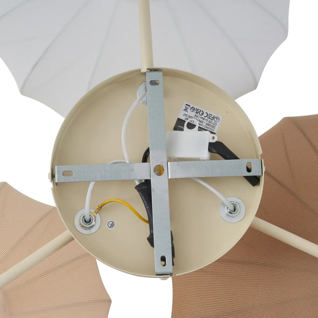 Plafoniera Japandi bianca con beige e marrone 3 luci - Multi Bida