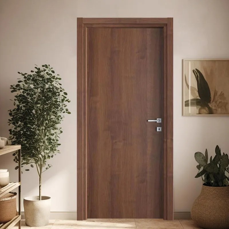 Porta interna a battente Nut in legno colore noce, L 60 x H 210 cm, apertura reversibile