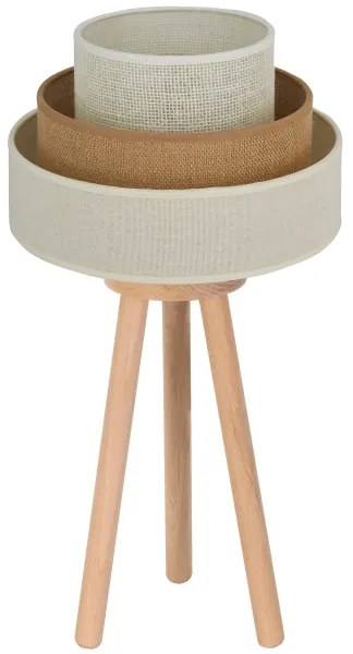 Brilagi - Lampada da tavolo DENVER LUNETA 1xE27/15W/230V beige/marrone/color crema
