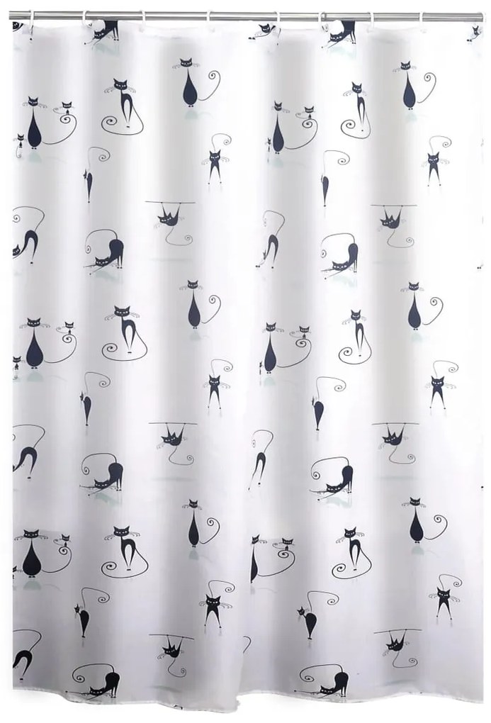 Tenda Da Doccia Textile Con Stampa Gatti /