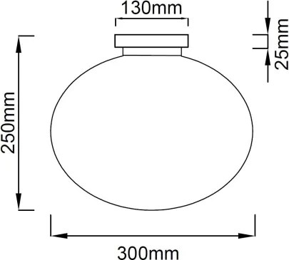 Open Design OR81152 - Plafoniera PALLA 1xE27/12W/230V, Ø 30 cm, cromo lucido
