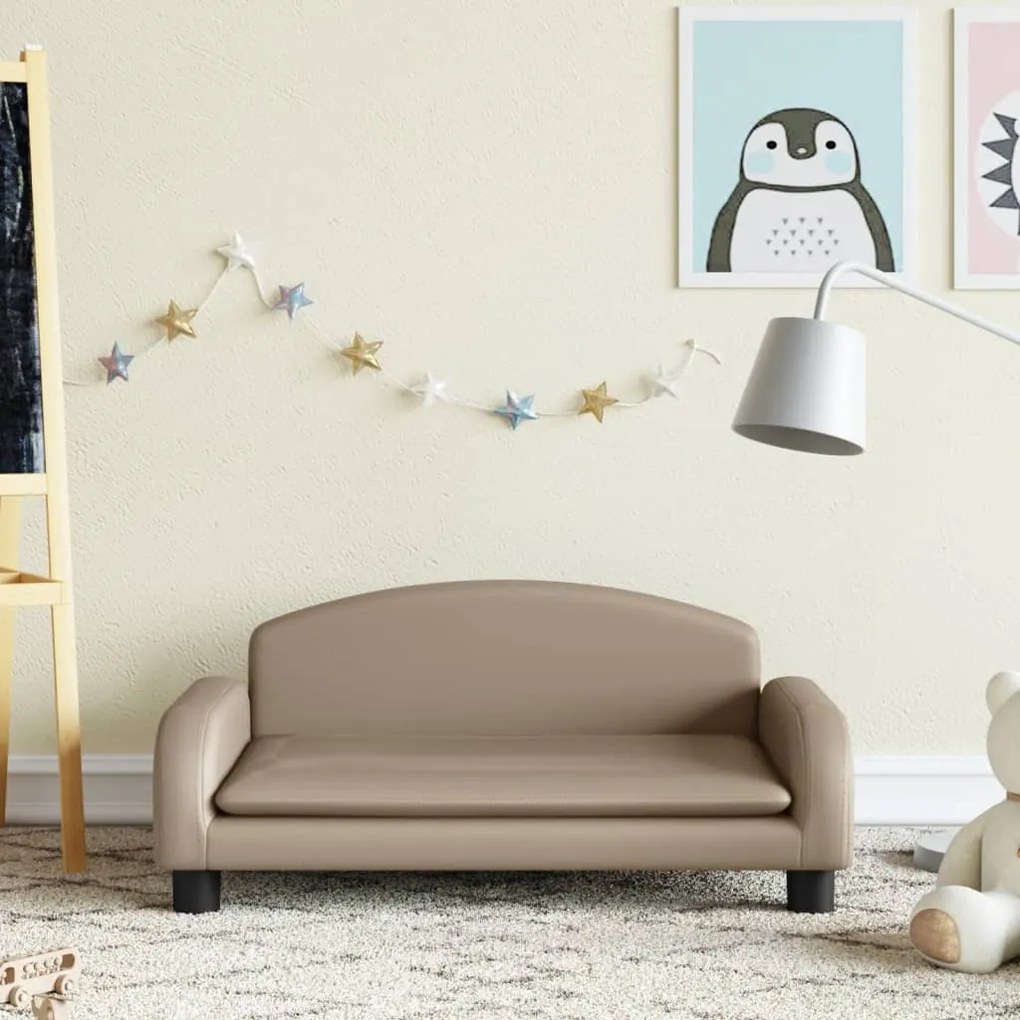 Divano Per Bambini Cappuccino 70x45x30 Cm İn Similpelle /