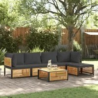 Set Divano da Giardino 6 pz con Cuscini in Massello di Acacia 3214881