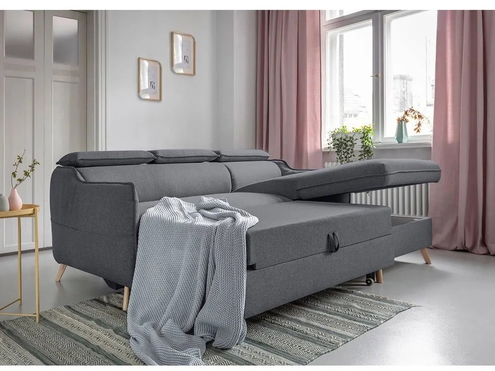 Divano letto angolare grigio scuro (angolo destro) Sweet Harmony - Miuform