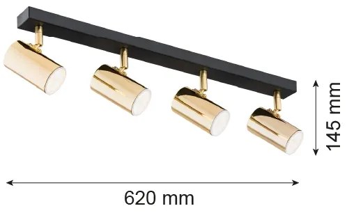 Argon 1688 - Faretto LAGOS 4xGU10/5W/230V ottone/nero