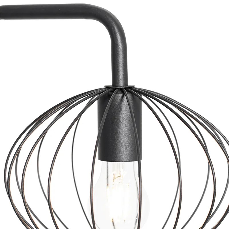 Lampada da terra industriale nera 23 cm - Margarita