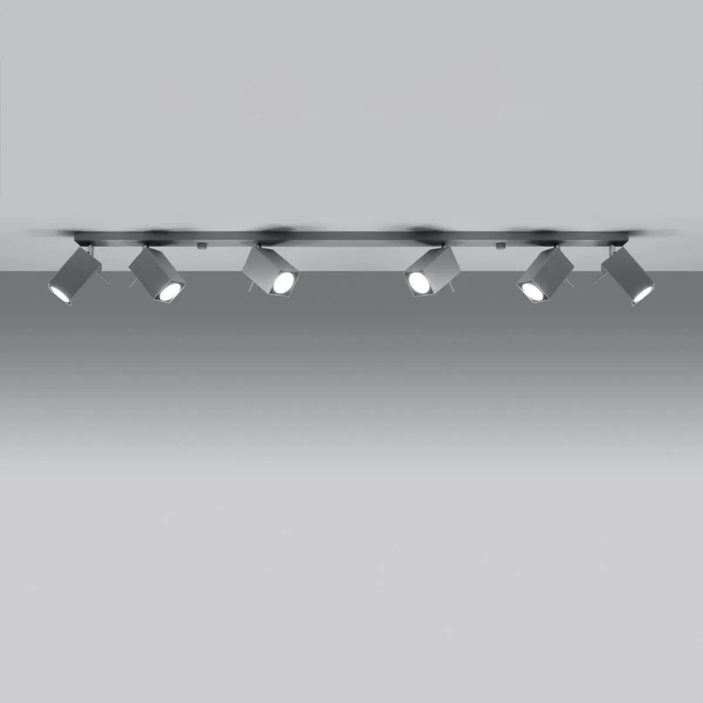 Plafoniera da Soffitto 6xGU10 MERIDA 6L Orientabile in Acciaio