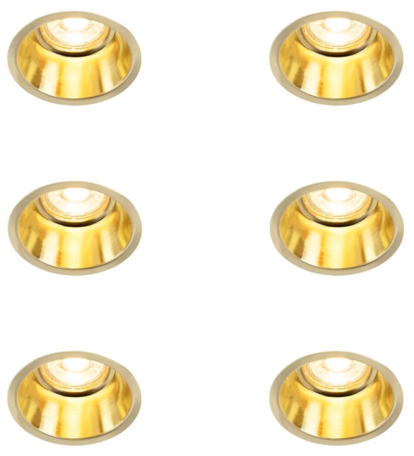 Set di 6 faretti da incasso moderni oro - Dept