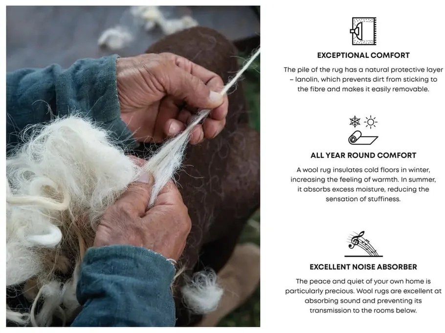 Tappeto in lana rosa-beige 133x180 cm Braque alabaster - Agnella