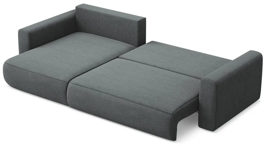 Divano angolare grigio scuro allungabile/con contenitore (con penisola a sinistra/con chaise lounge) Kapua – Makamii