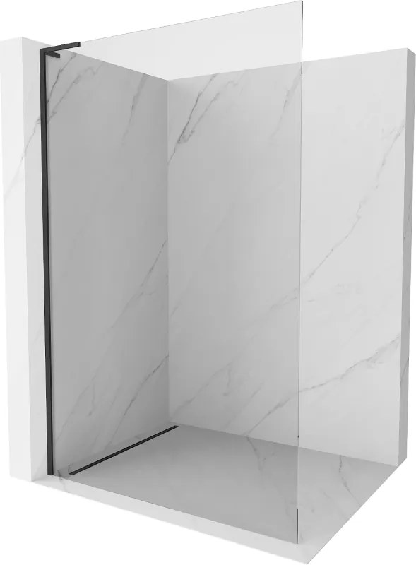 Mexen Kioto L paratia doccia Walk-in 80 x 200 cm, trasparente, nera - 800-080-103-70-00