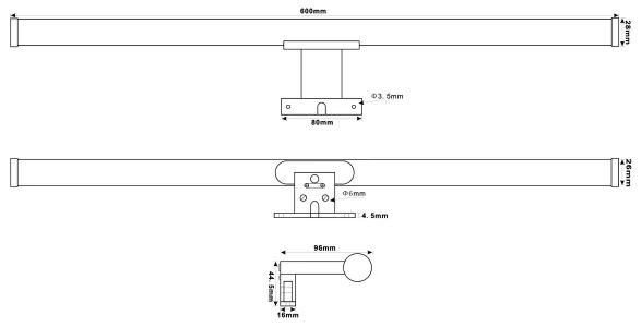 Top Light - Illuminazione a LED per specchi da bagno OREGON LED/9W/230V 60 cm IP44