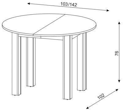 Tavolo da pranzo allungabile WILY rovere artisan/nero