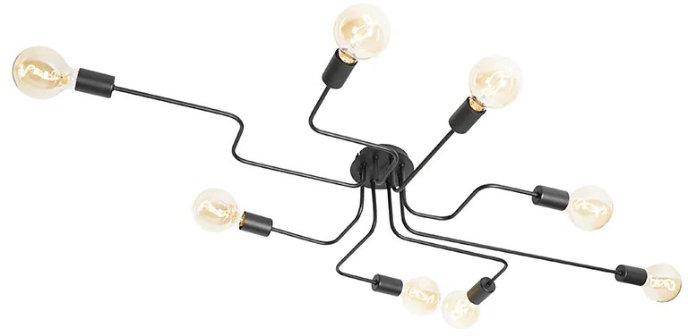 Plafoniera di design nera 8 luci - Facile
