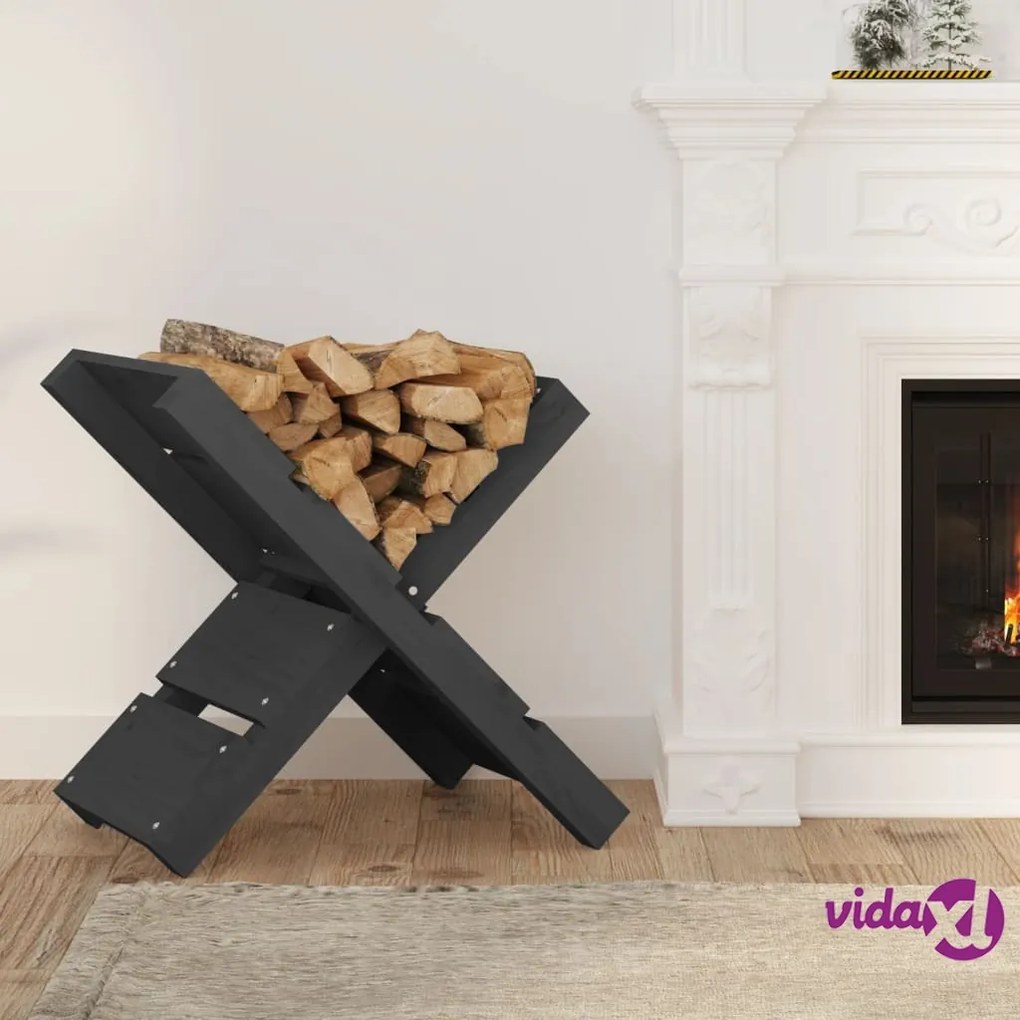 vidaXL Portaceppi Grigio 47x39,5x48 cm in Legno Massello di Pino