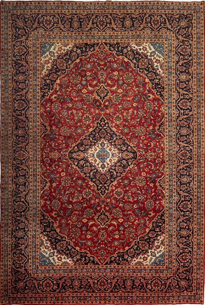 Kashan Tappeto persiano 250x370 Blu (Iran) Annodato A Mano