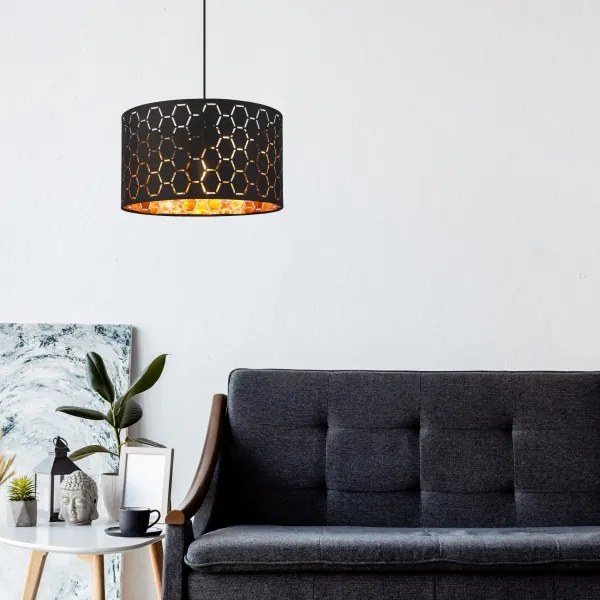 Lampada a sospensione con cavo ULLE 1xE27/15W/230V, nera