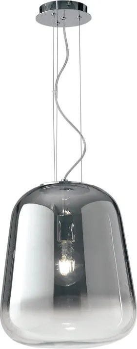 Lampadario Glamour Smoke nero paralume fumo E27 Ø34cm LUCE AMBIENTE DESIGN
