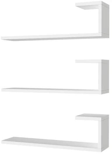 SET 3x Mensola da parete EMILY 18x60 cm bianca