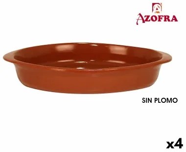 Teglia da Cucina Azofra Argilla cotta Ovale 44 x 26 x 7 cm (4 Unità)