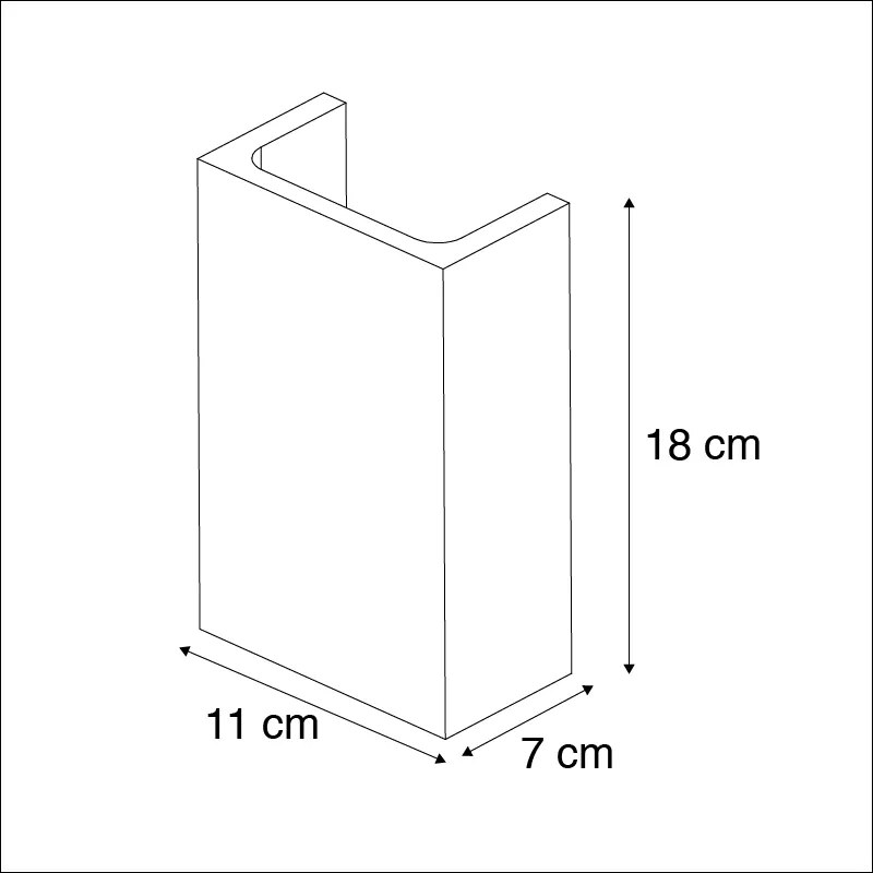 Lampada da parete smart rettangolare in cemento grigio con Zigbee G9 - Meaux
