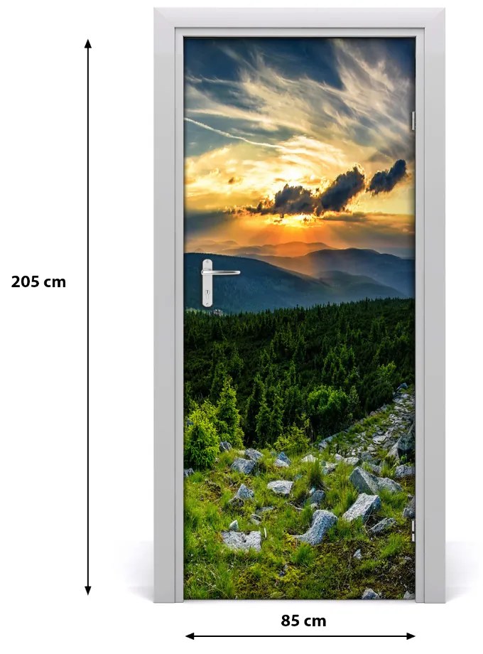 Adesivo per porta interna Panorama delle montagne 85x205 cm