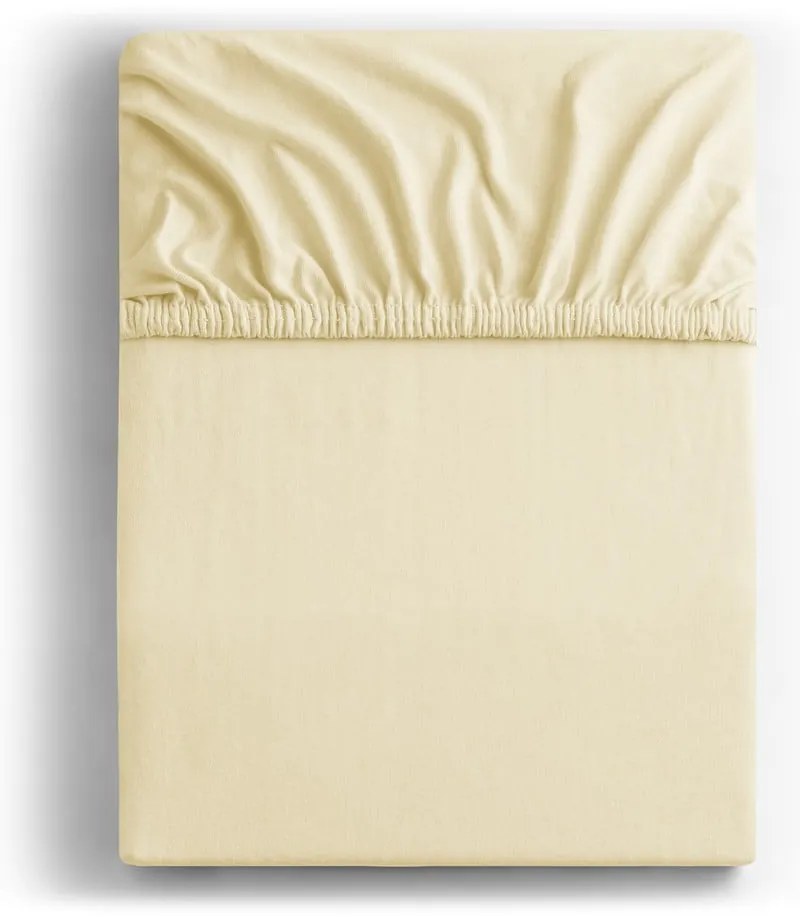 Lenzuolo con angoli color crema in jersey 120x200 cm Amber – Restilo