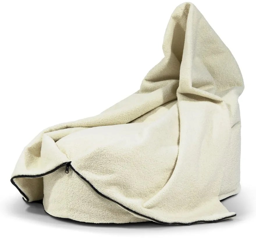 Pouf a sacco per bambini grigio chiaro con rivestimento in bouclé Cocoon 80 – SLOWDOWN