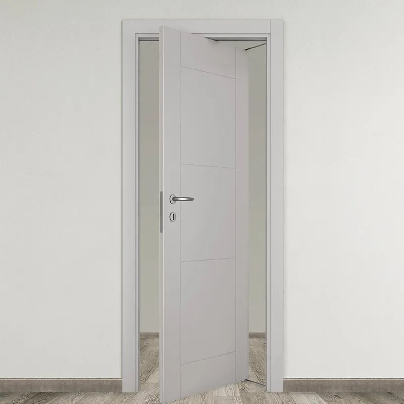 Porta tamburata rototraslante Mood grigio L 70 x H 210 cm destra