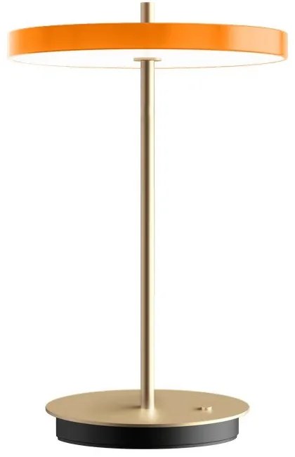 Lampada da tavolo dimmerabile a LED arancione con paralume in metallo (altezza 31 cm) Asteria Move - UMAGE