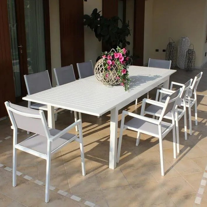 ARGENTUM - tavolo da giardino allungabile in alluminio da 150