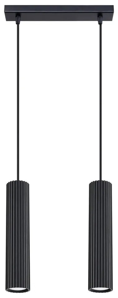 Lampadario nero in metallo Gleam – Sollux