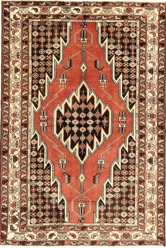 Mazlaghan Tappeto persiano 130 x 200 Rosso (Iran) Annodato A Mano