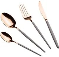 Set 24 posate rosa gold manico taupe Berlinger Haus