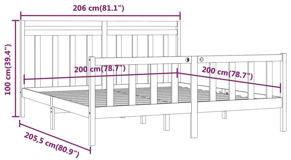 Giroletto Bianco in Legno Massello di Pino 200x200 cm