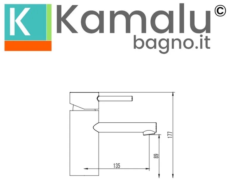 Kamalu - Miscelatore lavabo in ottone cromato | Orian-L