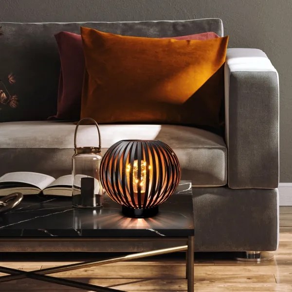 Solight WO3102 - LED Lampada da tavolo decorativa LED/3xAA nero/rame