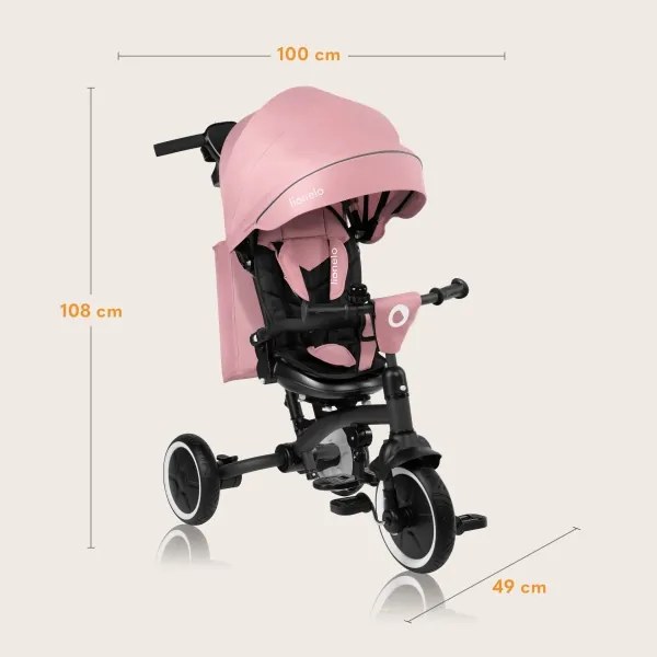 Lionelo - Triciclo per bambini TRIS PLUS Pink Rose