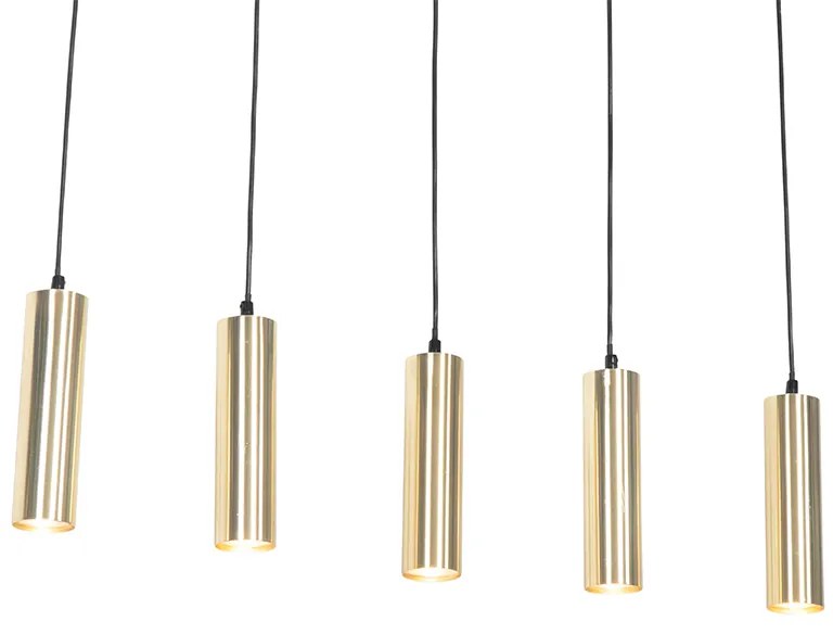 Lampada a sospensione moderna in ottone 5 luci - Jeana