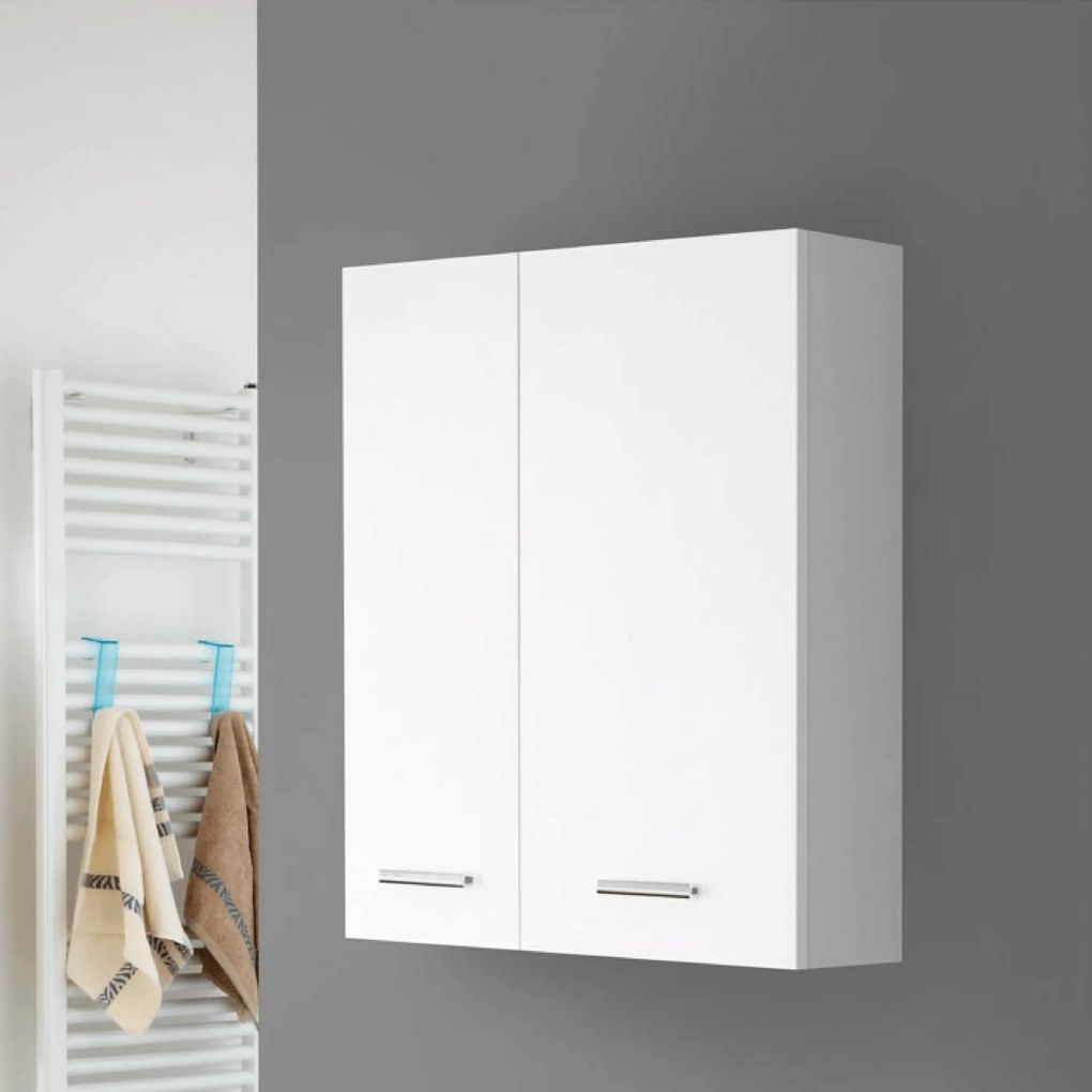 Pensile Portaoggetti 60 Cm Due Ante Feridras "Stella" Bianco Lucido