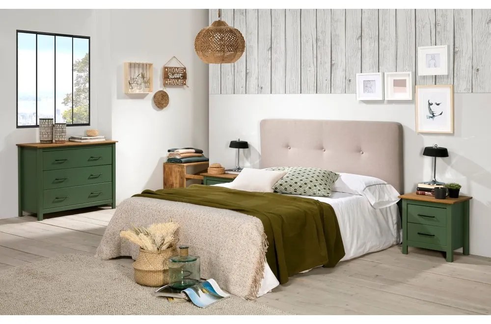 Comodino in legno verde Miranda - Marckeric